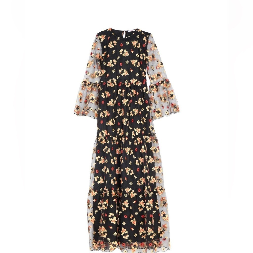 Floral Maxi Dress with Bell Sleeves